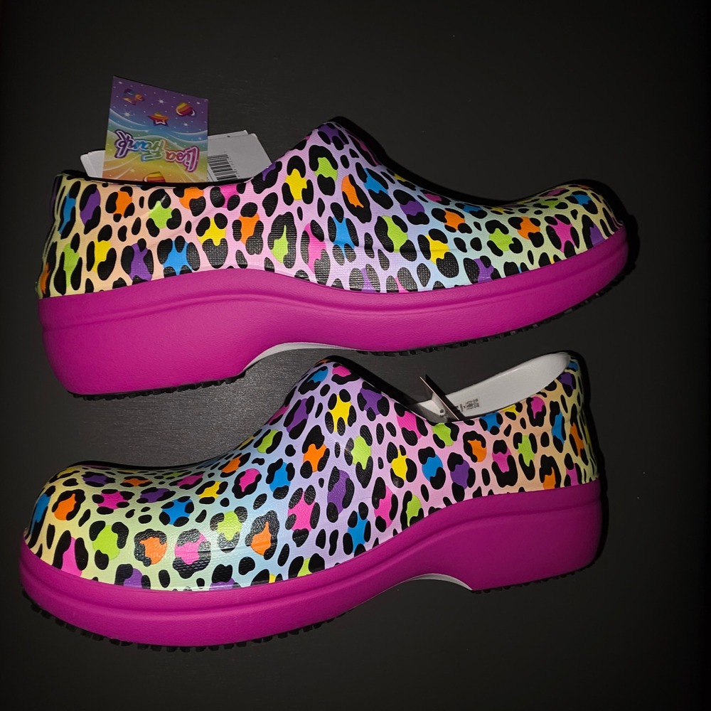 Lisa Frank x Crocs Neria Pro II Clogs Womens 8 Rainbow Leopard Print 208932-90H